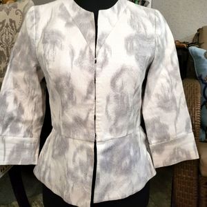 Banana Rebublic Gray/White Printed Jacket size 0
